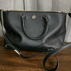 Tory Burch Robinson Double Zip Tote; Black